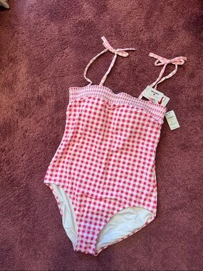 NWT Draper James/Lands End collab gingham swimsuit- sz 12